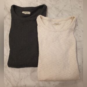 2 Madewell Button-sleeve long sleeves